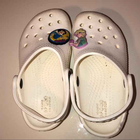 girls crocs white